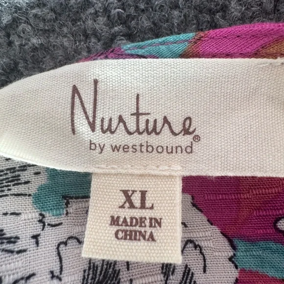 Nurture‎ Westbound Floral Midi Dress Boho Chic Pink Tiered V Neck Size XL rayon - Picture 11 of 14